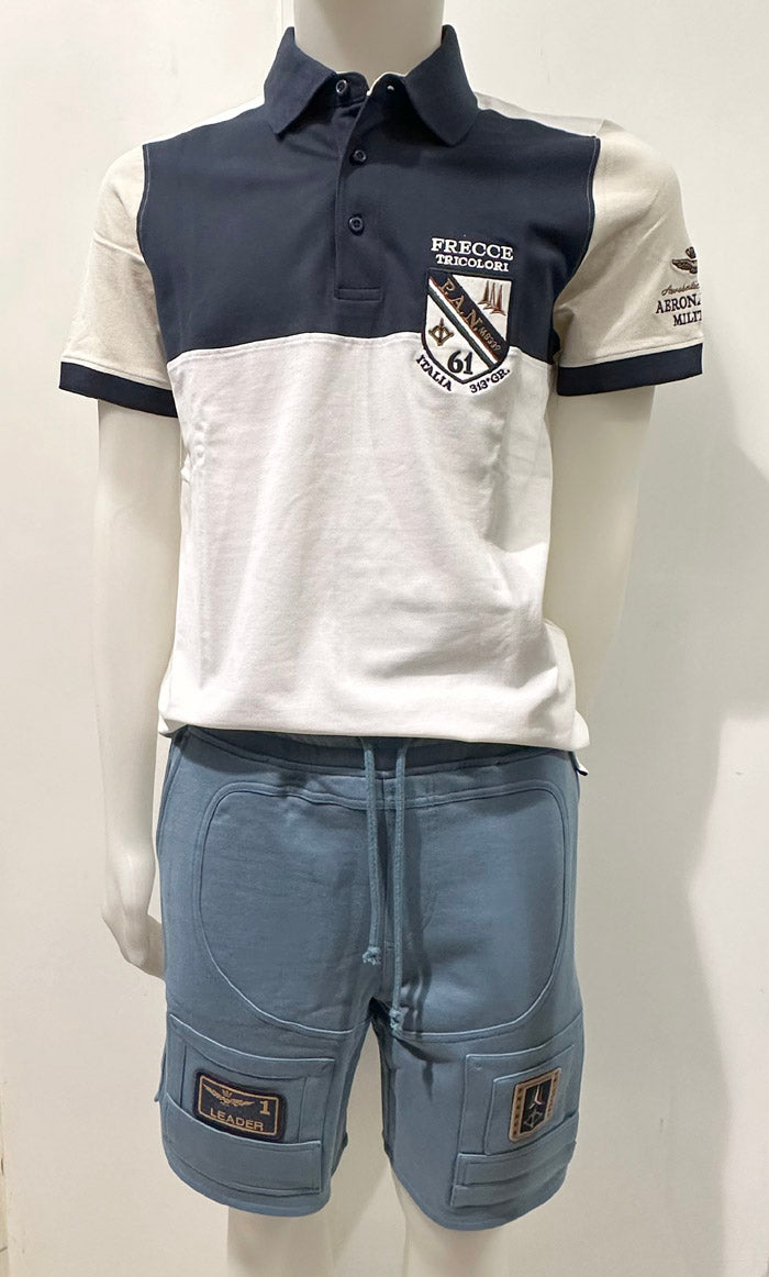 Aeronautica Militare Shorts Bermuda in Felpa BF033 Anti-G Frecce Tricolori, Pantaloncino da Uomo, Shorts da Tuta