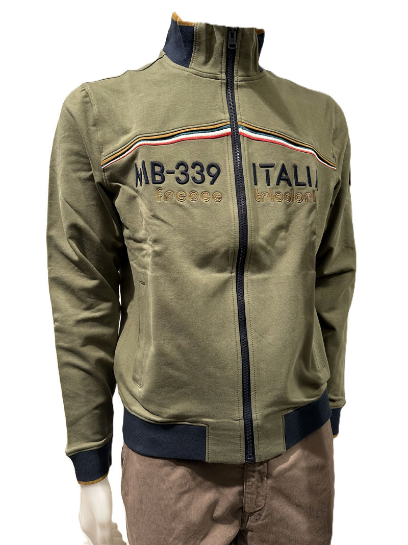 Aeronautica Militare Felpa Full-Zip FE2088 Verde Frecce Tricolori