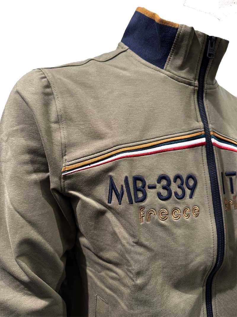 Aeronautica Militare Felpa Full-Zip FE2088 Verde Frecce Tricolori