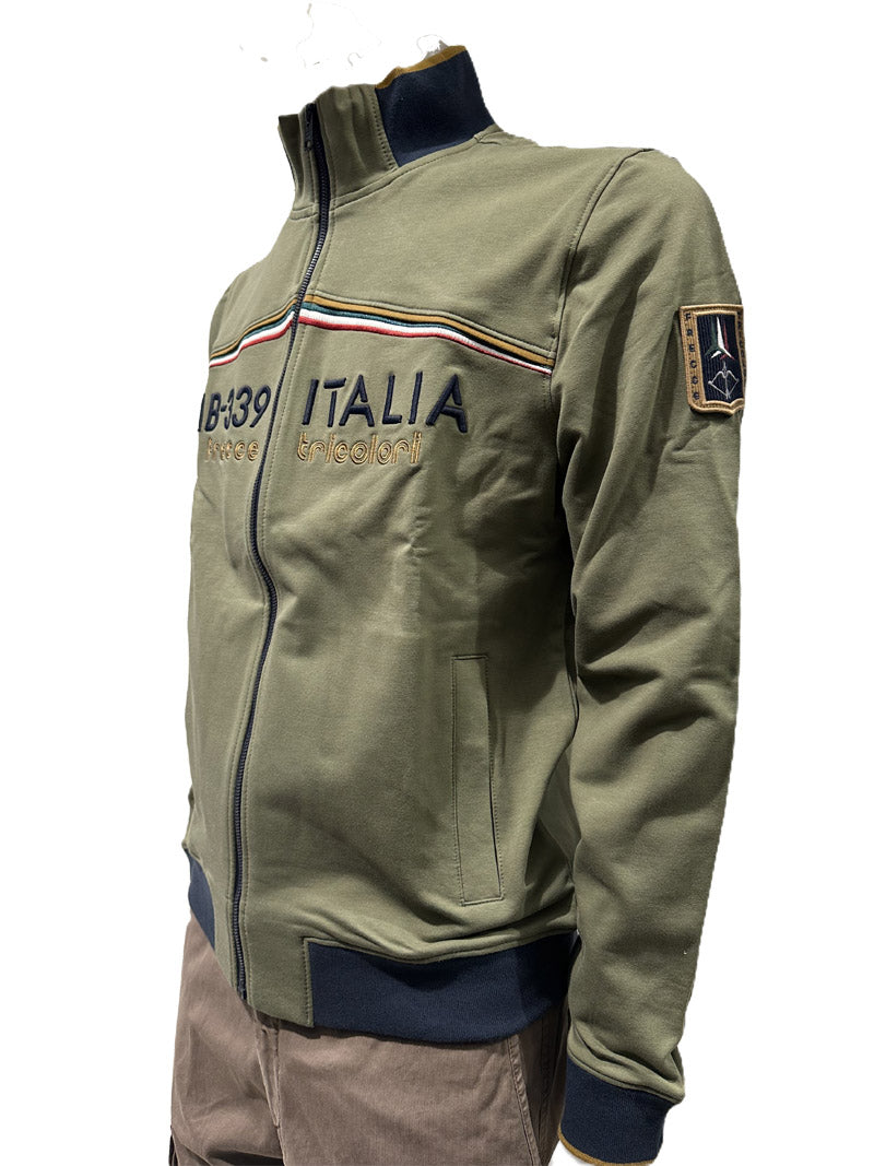 Aeronautica Militare Felpa Full-Zip FE2088 Verde Frecce Tricolori