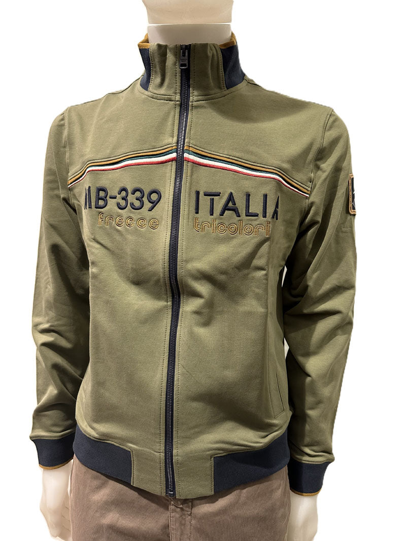 Aeronautica Militare Felpa Full-Zip FE2088 Verde Frecce Tricolori