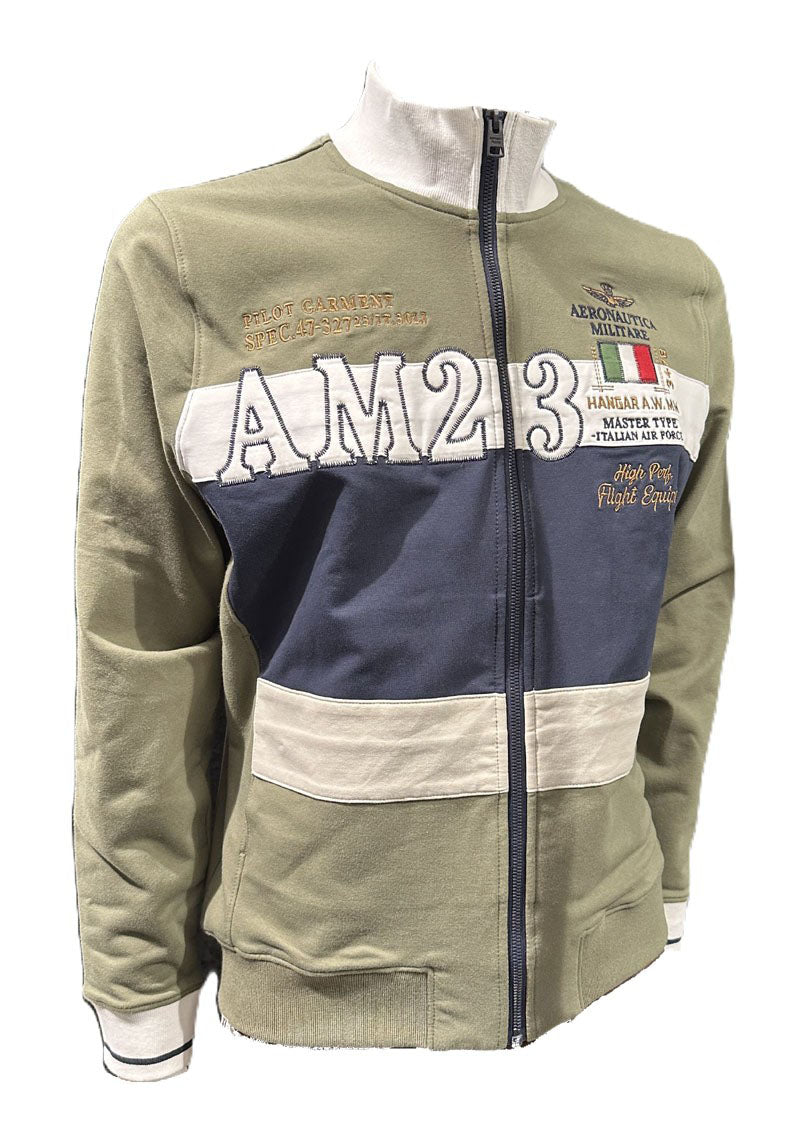 Aeronautica Militare Felpa AM23 Sweatshirt Verde-bianco-blu