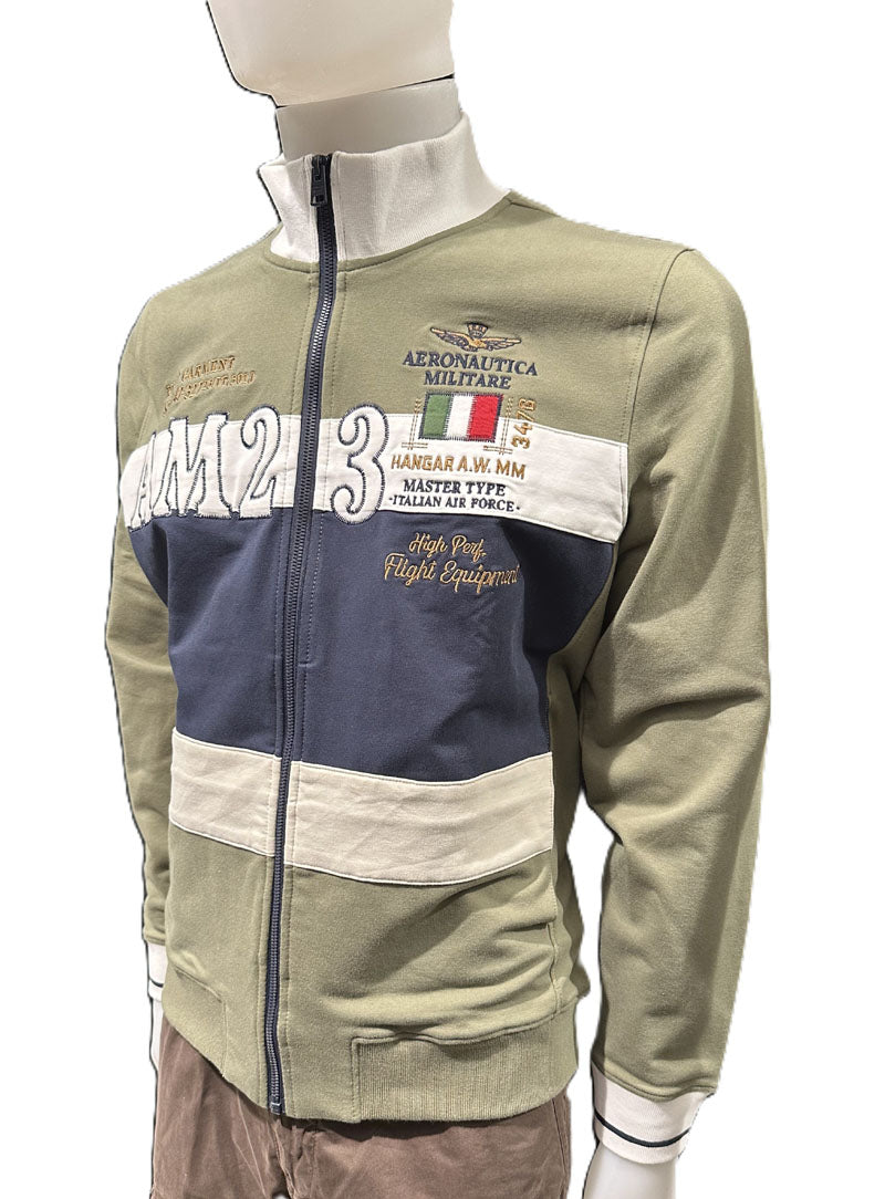 Aeronautica Militare Felpa AM23 Sweatshirt Verde-bianco-blu