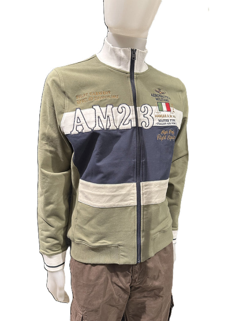 Aeronautica Militare Felpa AM23 Sweatshirt Verde-bianco-blu