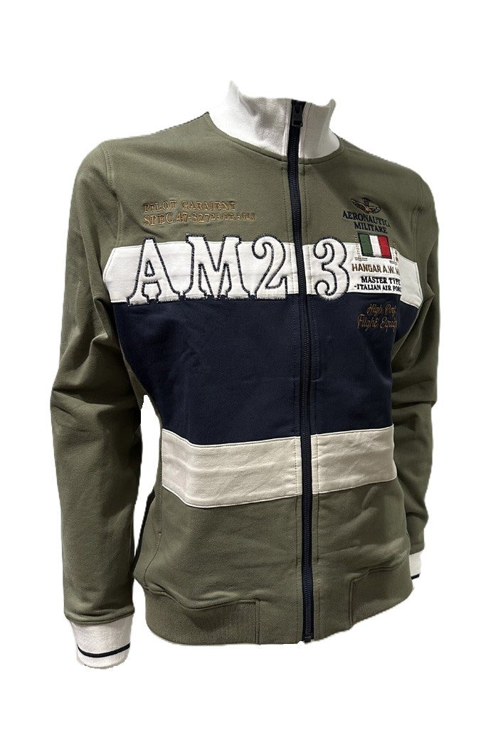 Aeronautica Militare Felpa AM23 Sweatshirt Verde-bianco-blu