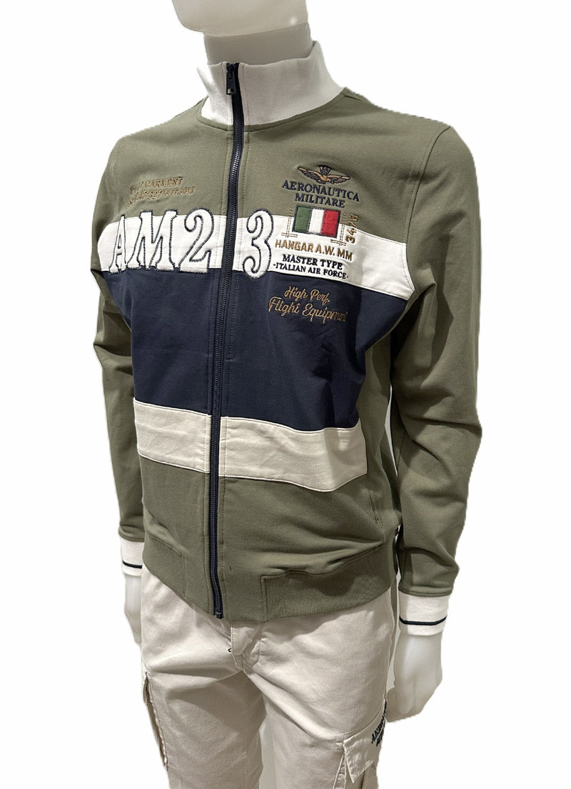 Aeronautica Militare Felpa AM23 Sweatshirt Verde-bianco-blu