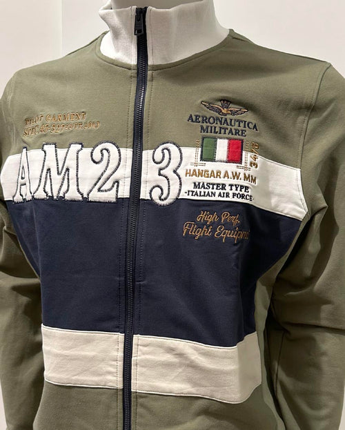 Aeronautica Militare Felpa AM23 Sweatshirt Verde-bianco-blu