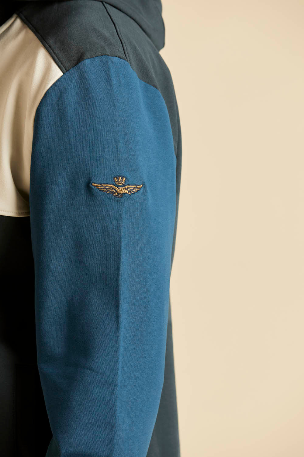 Aeronautica Militare Felpa FE2096 Titanio blu Frecce Tricolori con cappuccio removibile