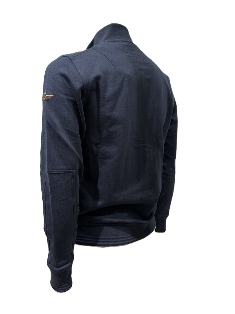 Aeronautica Militare Felpa Full-Zip FE2102 Blu navy con patch Frecce Tricolori