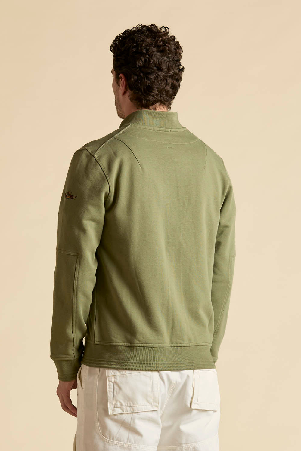 Aeronautica Militare Felpa Full-Zip FE2102 Verde con patch Frecce Tricolori