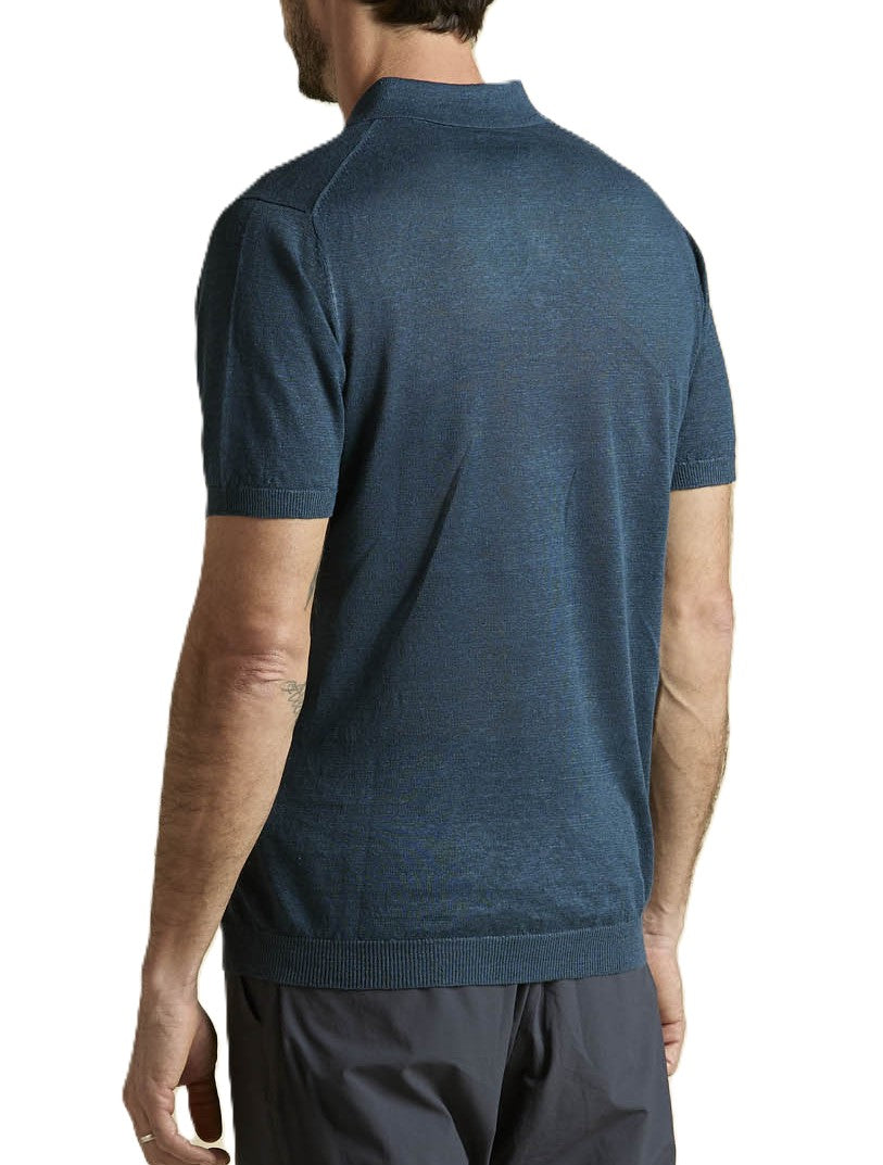 Aeronautica Militare Polo in Maglia di Lino MA1625 Titan blu