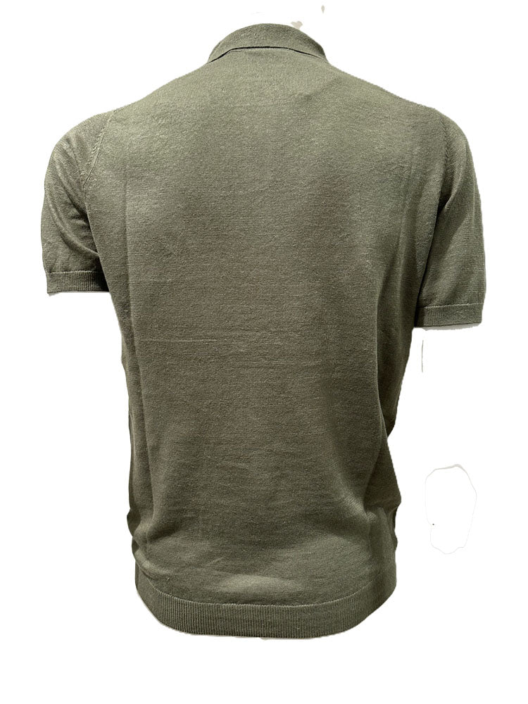 Aeronautica Militare Polo in Maglia di Lino MA1625 Verde