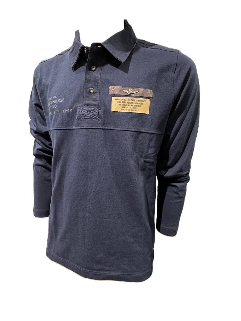 Aeronautica Militare Polo PO1897 da Uomo, Manica Lunga