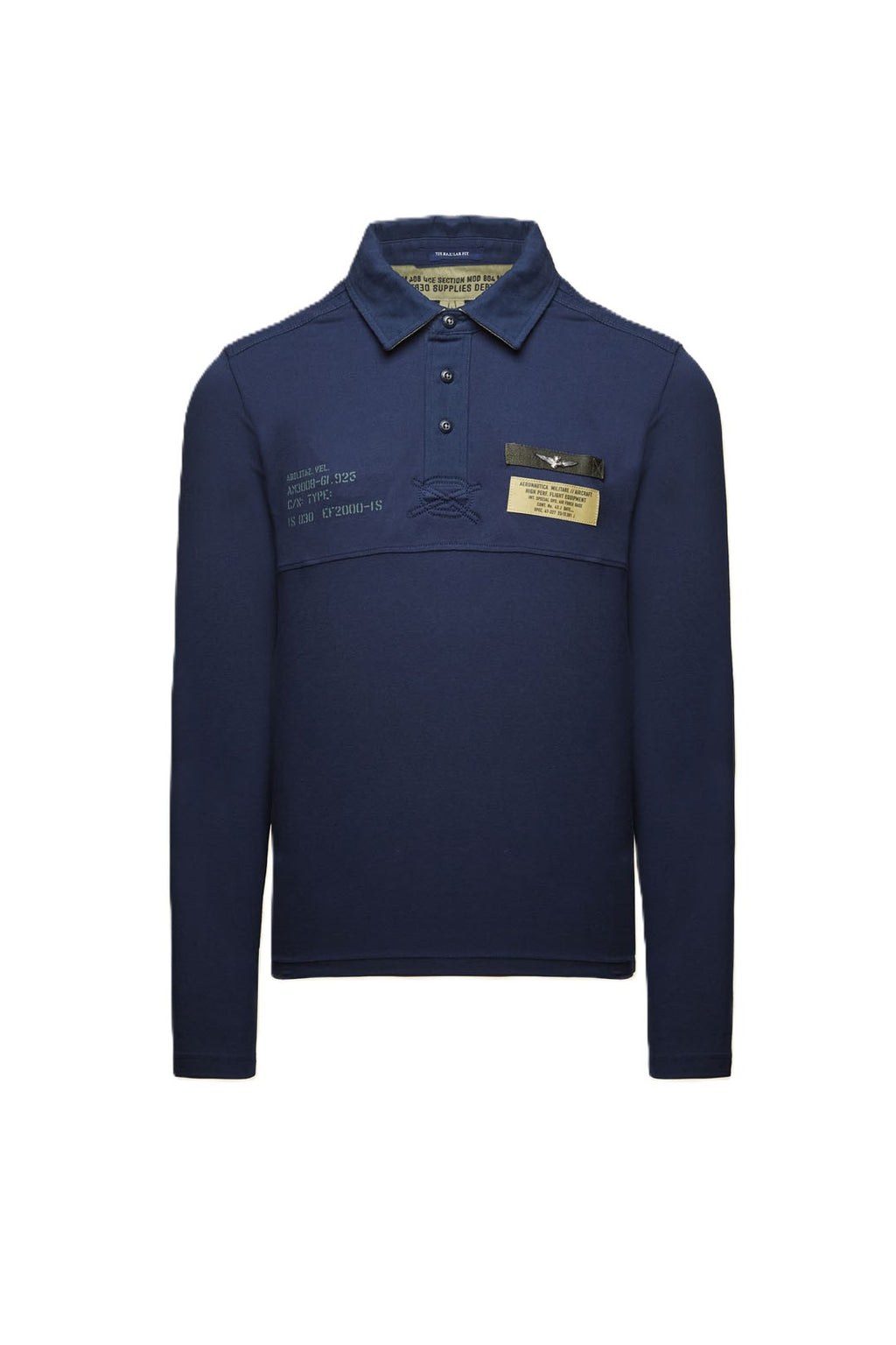 Aeronautica Militare Polo PO1897 da Uomo, Manica Lunga