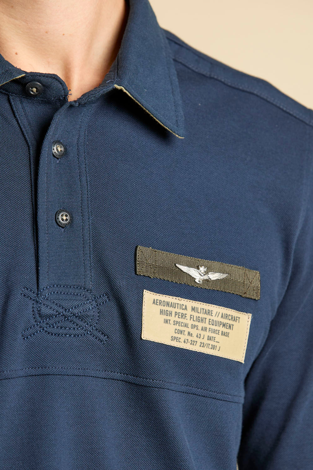 Aeronautica Militare Polo PO1897 da Uomo, Manica Lunga
