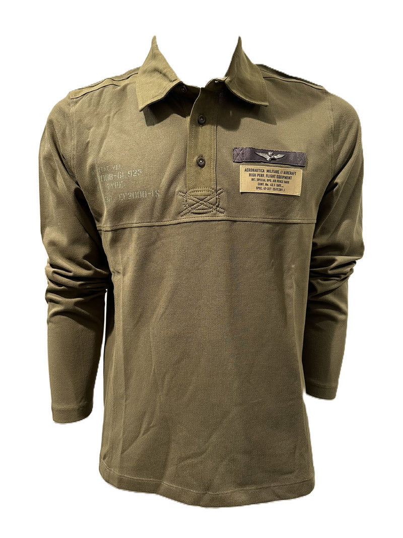 Aeronautica Militare Polo PO1897 da Uomo, Manica Lunga