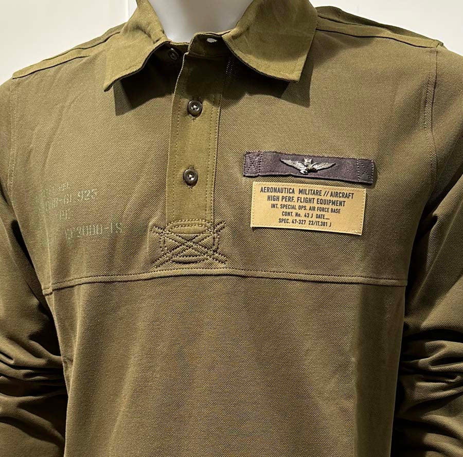 Aeronautica Militare Polo PO1897 da Uomo, Manica Lunga