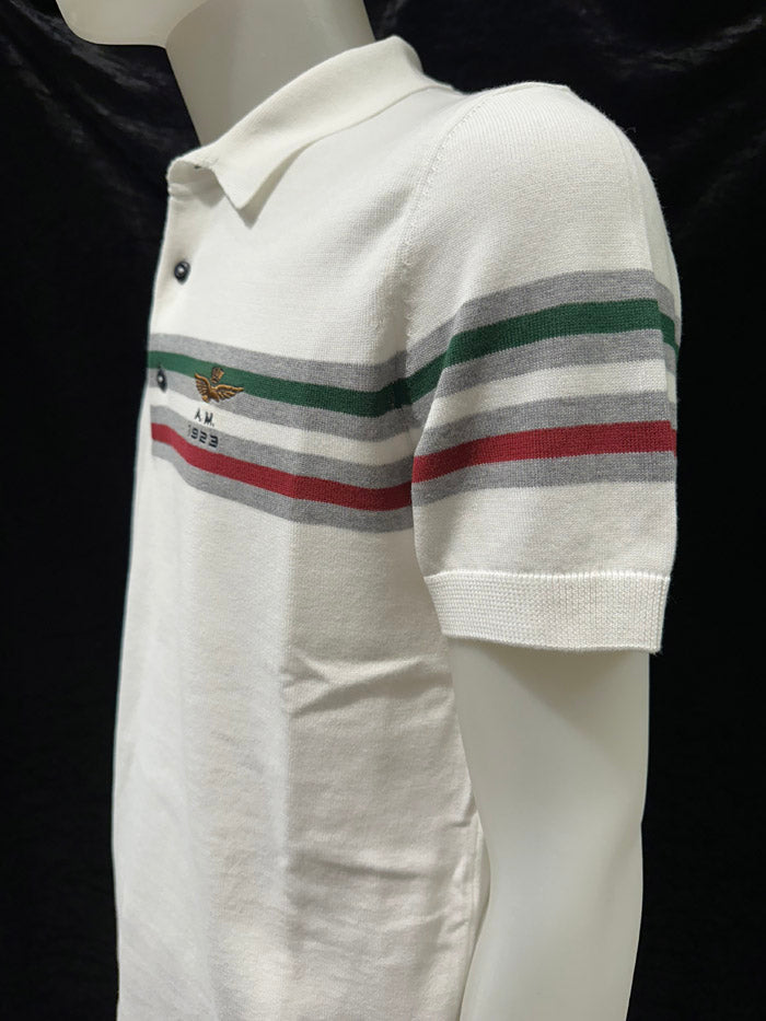 Aeronautica Militare Polo PO1912 in maglia con jacquard tricolore 261PO1912UL00931