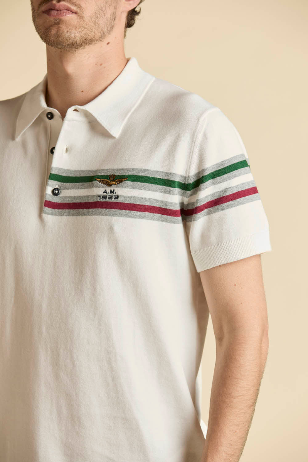Aeronautica Militare Polo PO1912 in maglia con jacquard tricolore 261PO1912UL00931