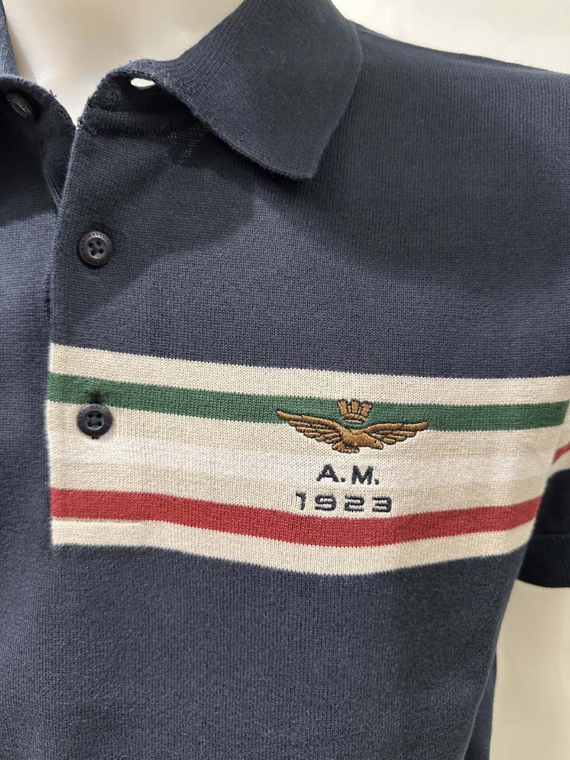 Aeronautica Militare Polo PO1912 in maglia con jacquard tricolore 261PO1912UL00931