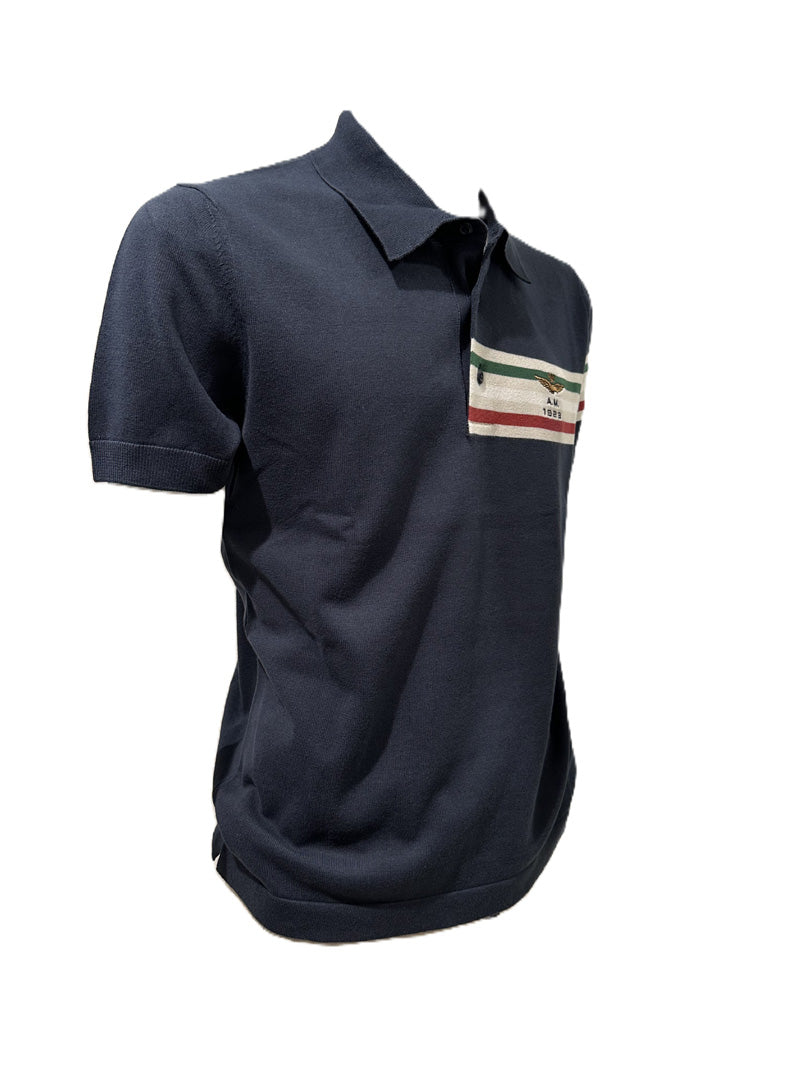 Aeronautica Militare Polo PO1912 in maglia con jacquard tricolore 261PO1912UL00931