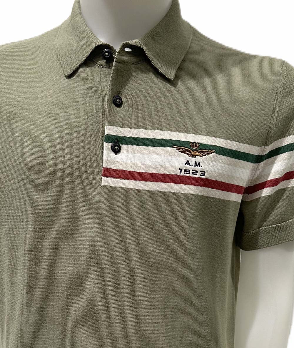 Aeronautica Militare Polo PO1912 in maglia con jacquard tricolore 261PO1912UL00931