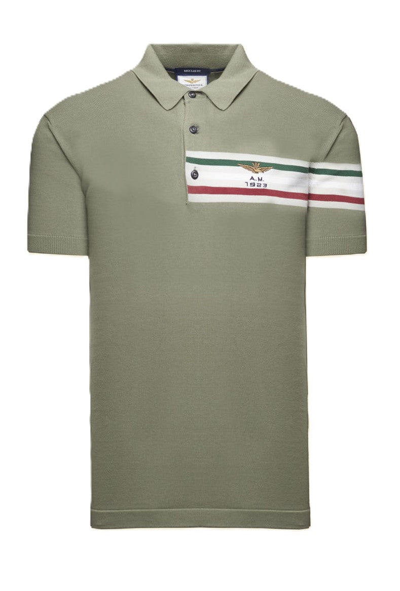 Aeronautica Militare Polo PO1912 in maglia con jacquard tricolore 261PO1912UL00931