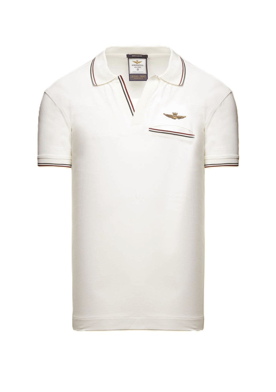 Aeronautica Militare Polo PO1920 con Colletto Aperto e Tasca 261PO1920UP00405