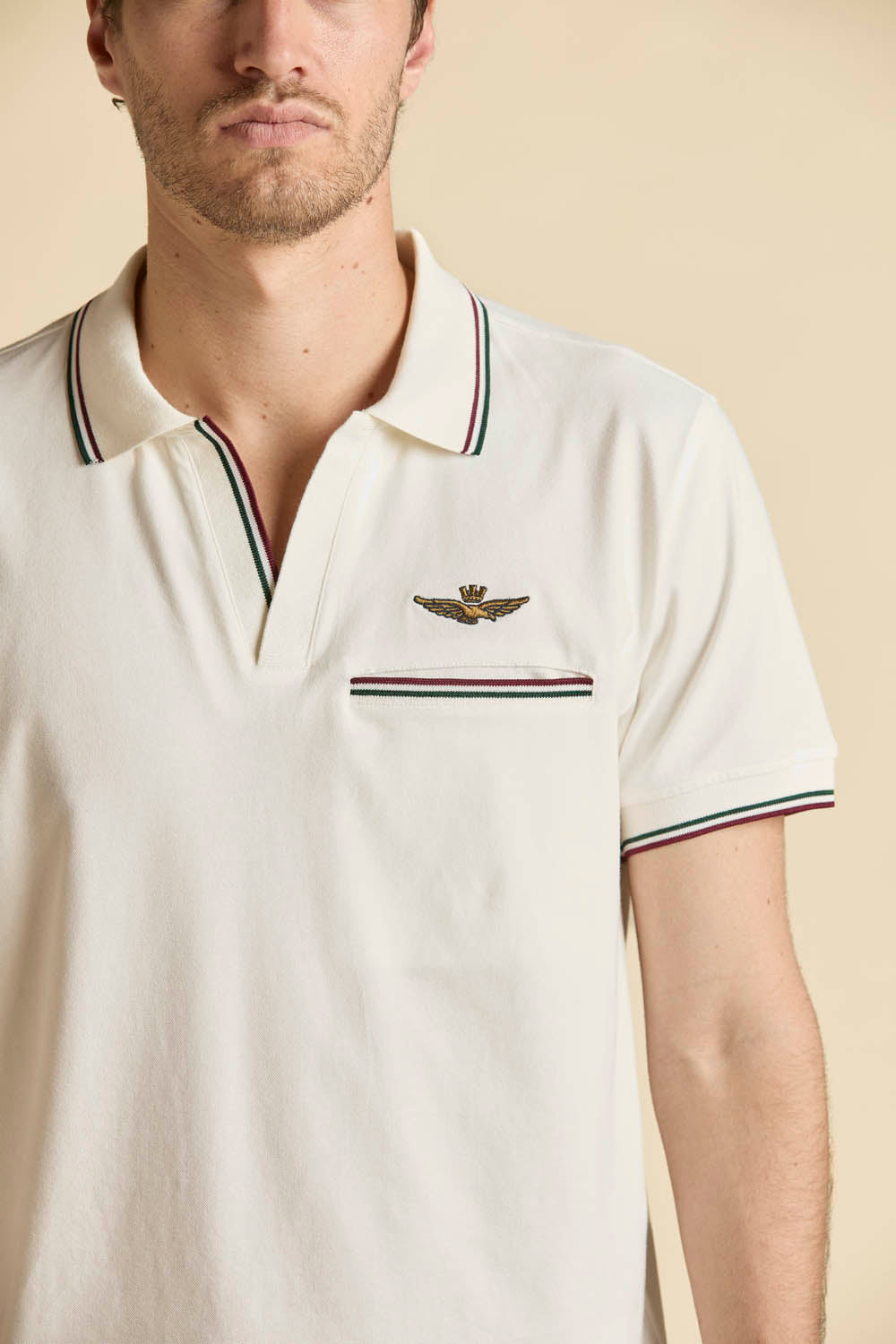 Aeronautica Militare Polo PO1920 con Colletto Aperto e Tasca 261PO1920UP00405