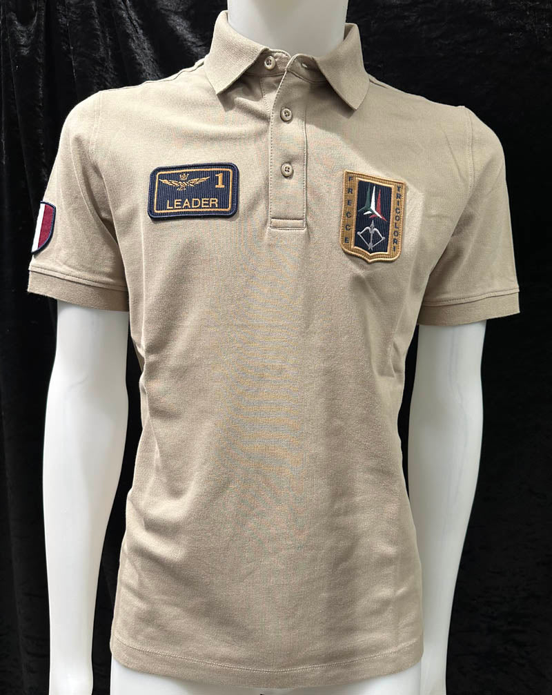 Aeronautica Militare Polo PO1927 da Uomo, Frecce Tricolori con Patch