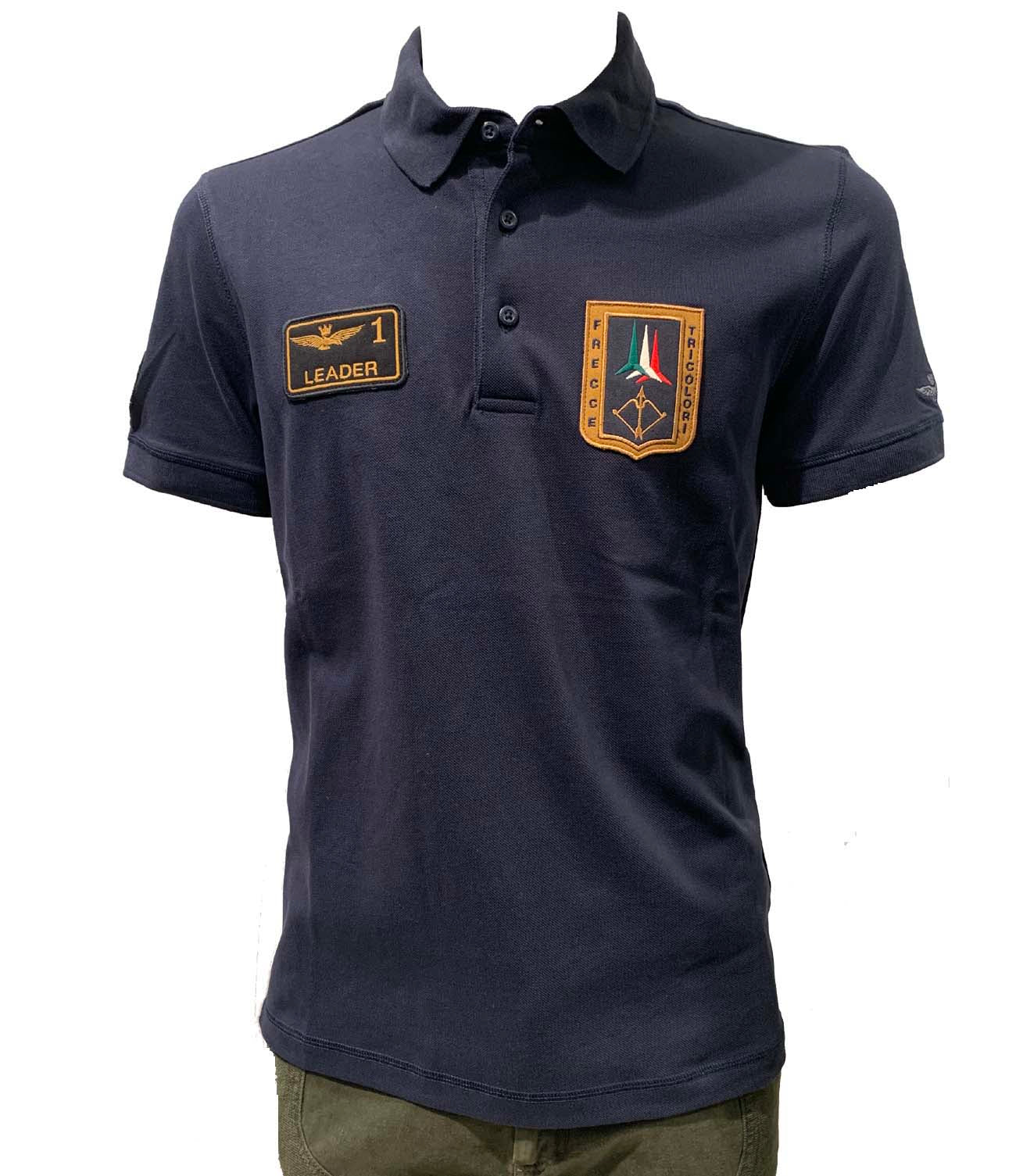 Aeronautica Militare Polo PO1927 da Uomo, Frecce Tricolori con Patch
