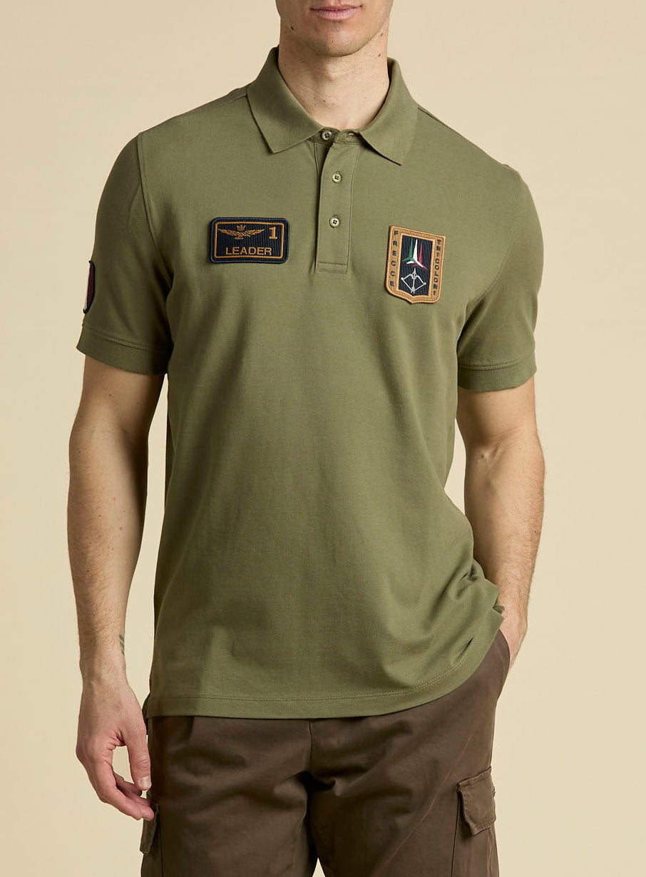 Aeronautica Militare Polo PO1927 da Uomo, Frecce Tricolori con Patch