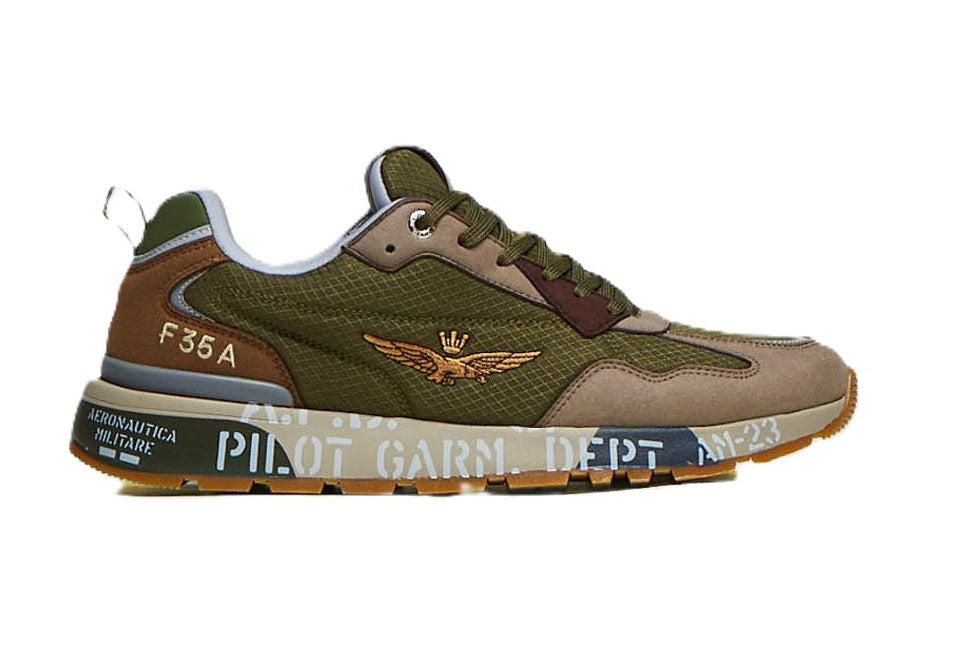 Aeronautica Militare Sneakers SC0276 07258 Salvia con suola stampata scarpe 261SC0276UCT04327