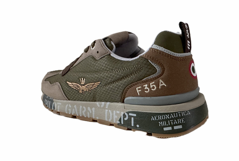 Aeronautica Militare Sneakers SC0276 07258 Salvia con suola stampata scarpe 261SC0276UCT04327