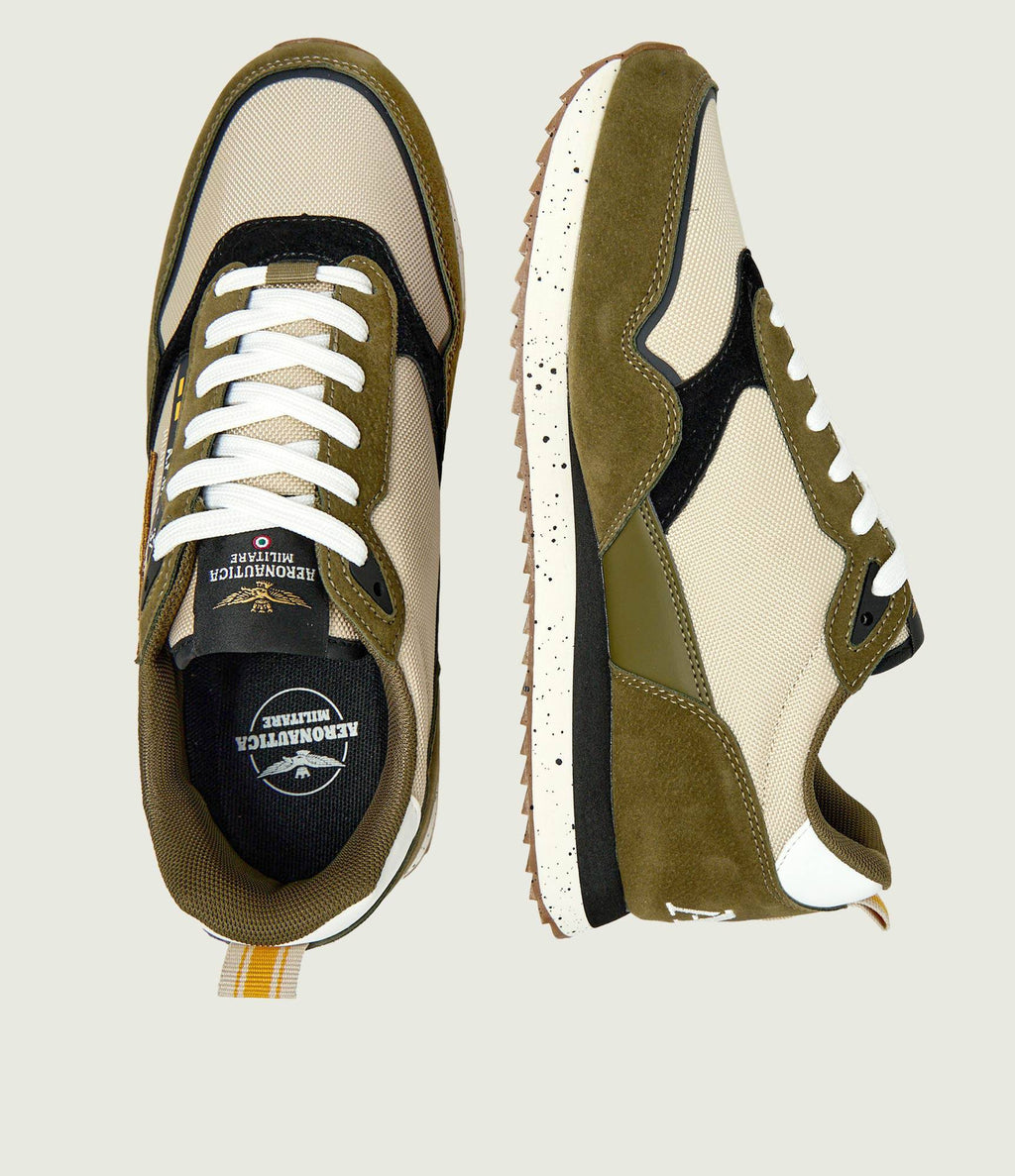 Aeronautica Militare Scarpe SC0288-07261 Salvia Sneakers con Patch AM 261SC0288UCT03545