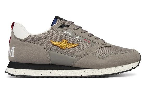 Aeronautica Militare Scarpe SC0288-34353 Grigio Sneakers con Patch AM 261SC0288UCT03545