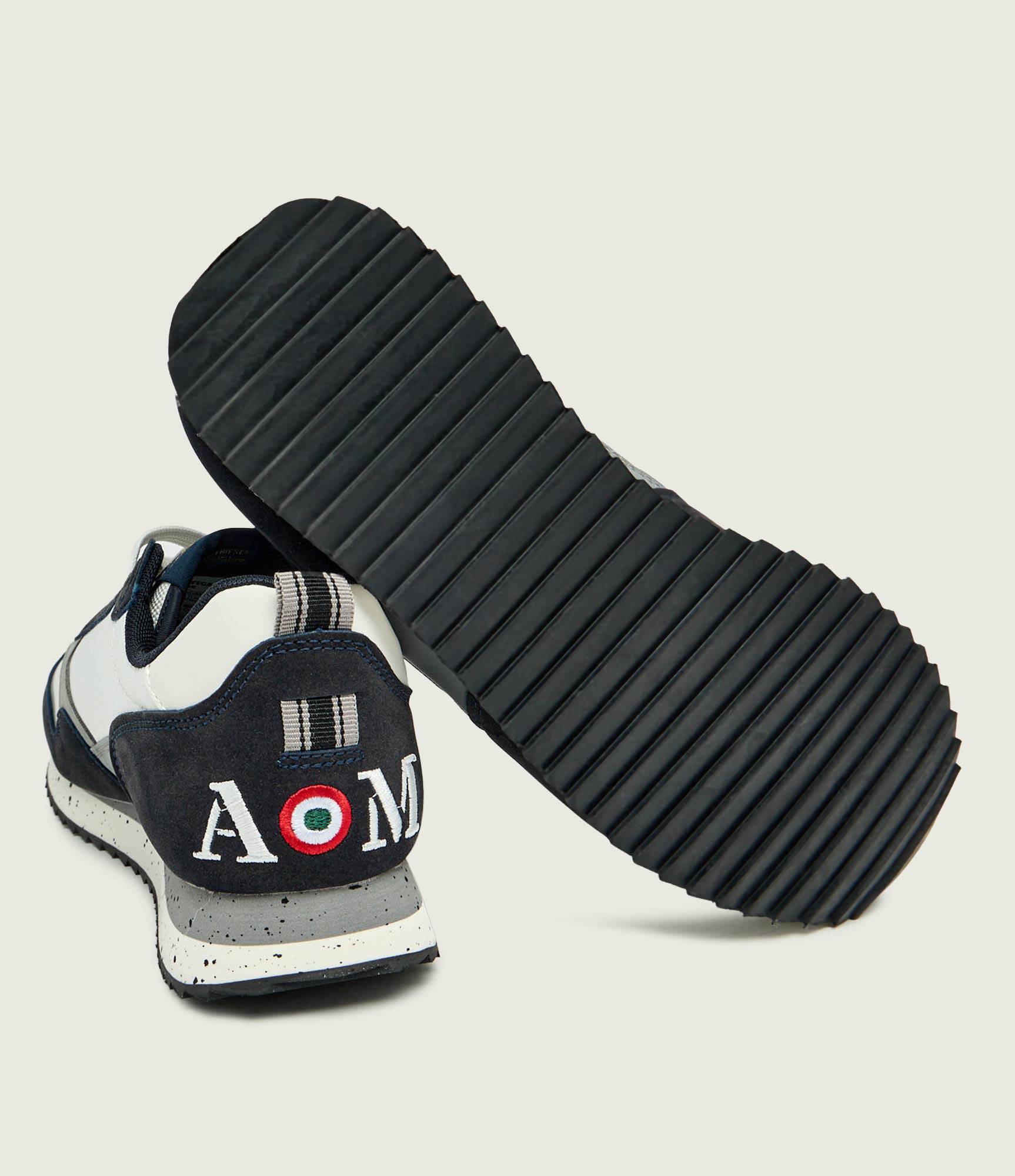 Aeronautica Militare Scarpe SC0288-94744 Blu-Bianco Sneakers con Patch AM 261SC0288UCT03545