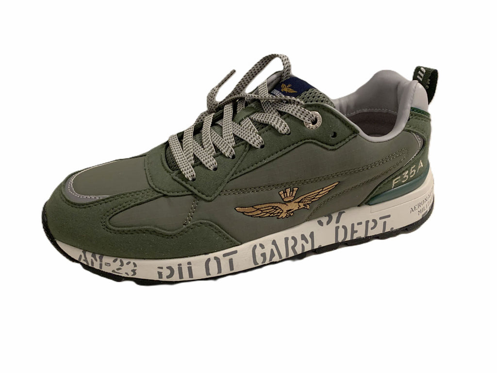 Aeronautica Militare Sneakers SC0276 39338 Verde in mesh con suola stampata da uomo, scarpe 261SC0276UCT04327