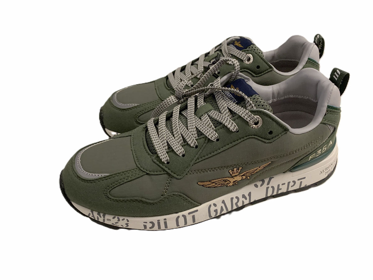 Aeronautica Militare Sneakers SC0276 39338 Verde in mesh con suola stampata da uomo, scarpe 261SC0276UCT04327