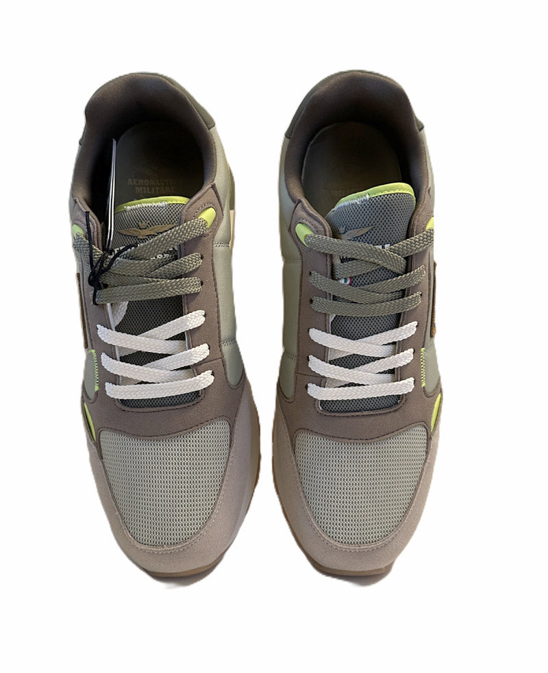 Aeronautica Militare Scarpe SC0292-07258 Verde Chiaro-Giallo Sneakers Frecce Tricolori 261SC0292UCT03331