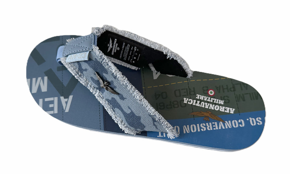 Aeronautica Militare infradito ciabatta Piscina 94397 Camouflage Blu, SC0310UCT03593