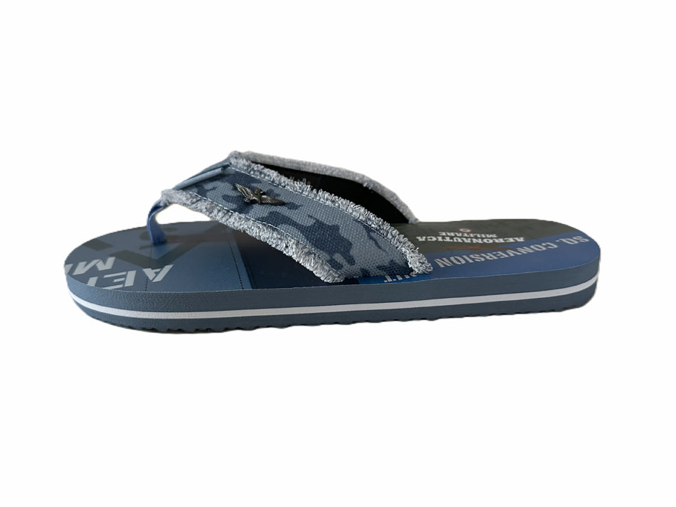 Aeronautica Militare infradito ciabatta Piscina 94397 Camouflage Blu, SC0310UCT03593