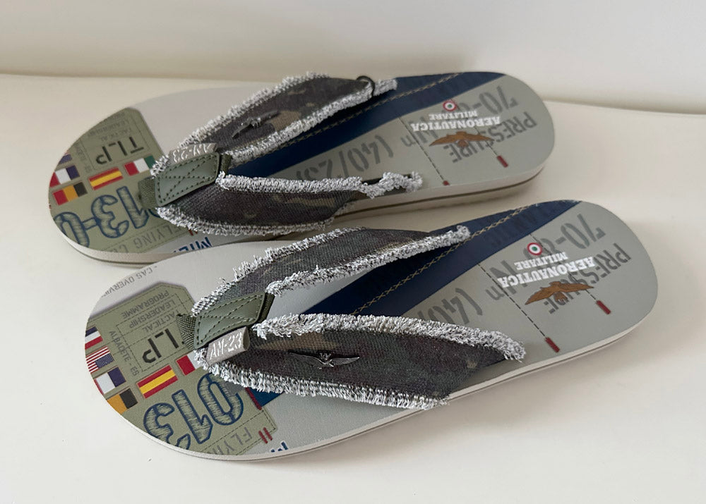 Aeronautica Militare infradito ciabatta Piscina 94398 Camouflage Verde, SC0310UCT03593