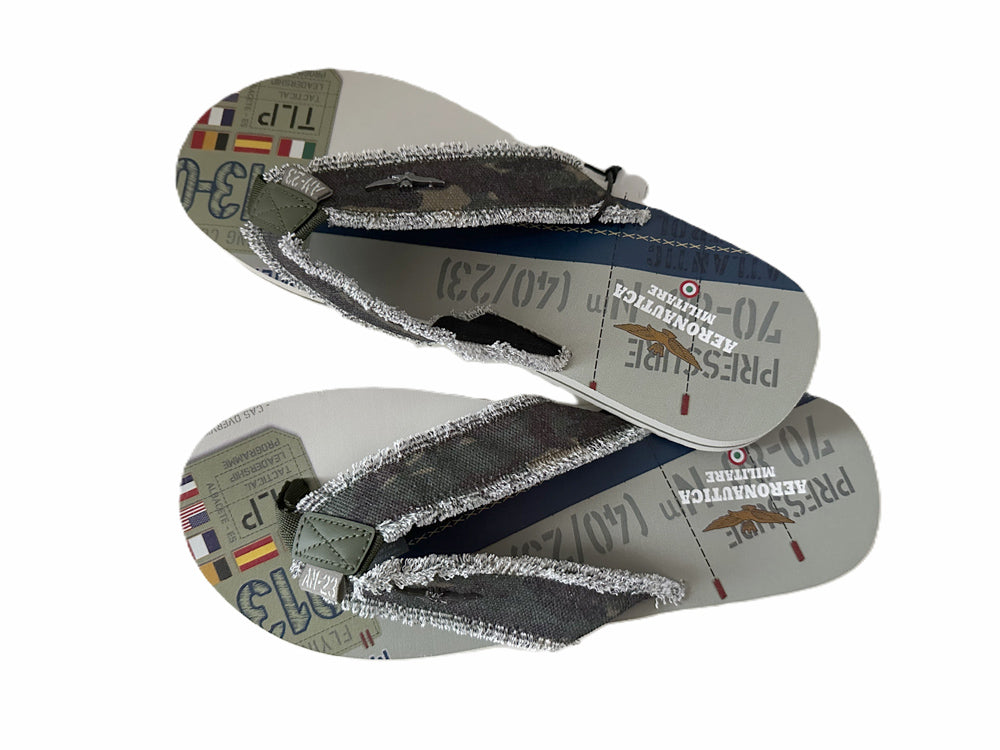 Aeronautica Militare infradito ciabatta Piscina 94398 Camouflage Verde, SC0310UCT03593