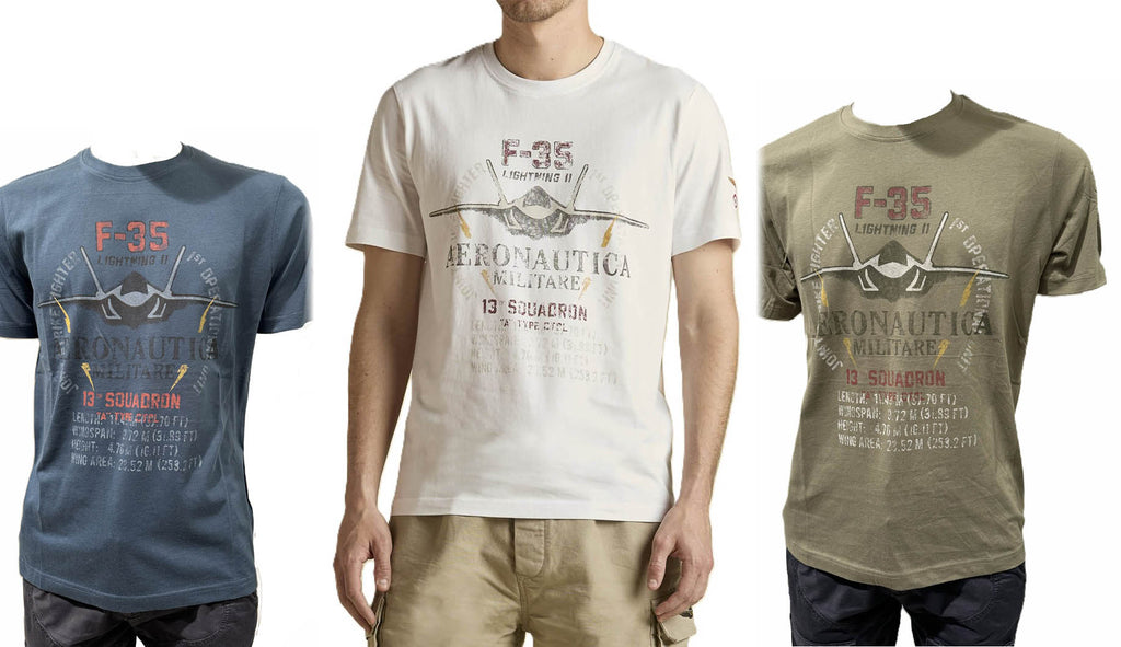 Aeronautica Militare t-Shirt TS2536 con Stampa F-35 261TS2536UJ00641