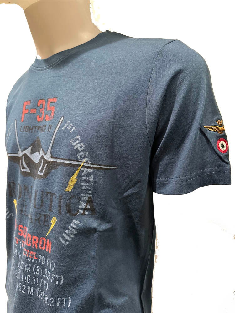 Aeronautica Militare t-Shirt TS2536 con Stampa F-35 261TS2536UJ00641