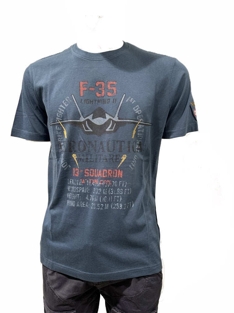 Aeronautica Militare t-Shirt TS2536 con Stampa F-35 261TS2536UJ00641
