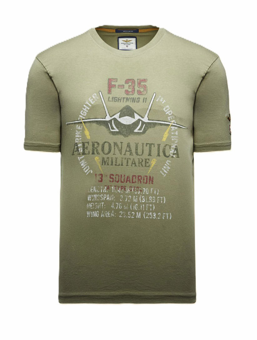 Aeronautica Militare t-Shirt TS2536 con Stampa F-35 261TS2536UJ00641