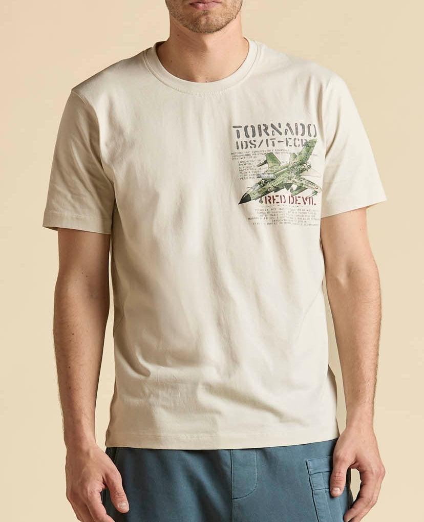 Aeronautica Militare t-Shirt TS2537 con Stampa Tornado da Uomo