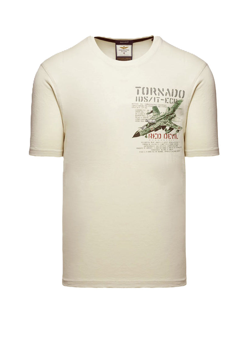Aeronautica Militare t-Shirt TS2537 con Stampa Tornado da Uomo 261TS2537UJ00727